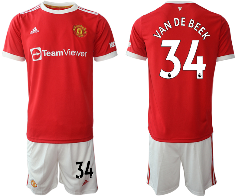 Men 2021-2022 Club Manchester United home red #34 Adidas Soccer Jersey